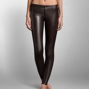 A&F Mid Rise Vegan Leather Jeggings 25